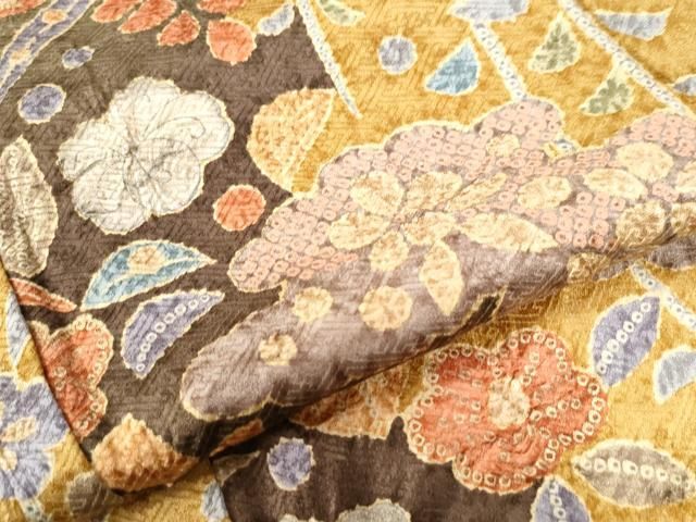  平和屋着物 上質な小紋 辻が花 絞り 金彩 正絹 yc 小紋 着物