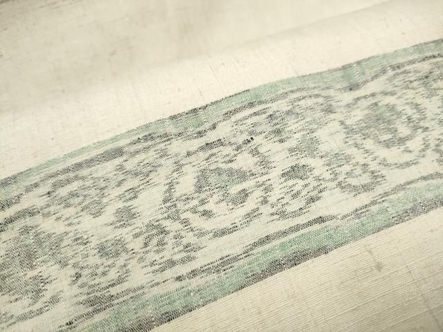  平和屋着物 全通柄 九寸名古屋帯 小千谷紬 横段花文 正絹 hy 名古屋帯 帯