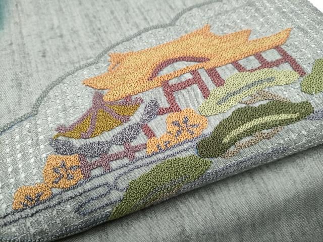 紬地 松竹梅風景文