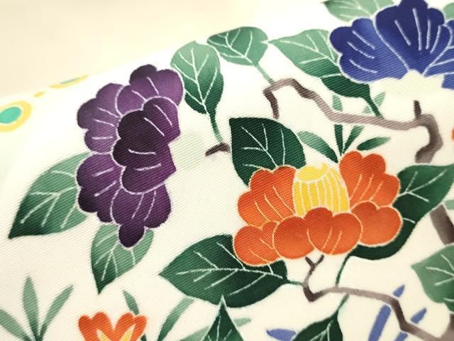  平和屋着物 本加賀友禅作家 水野博 塩瀬 九寸名古屋帯 枝花丸文 正絹 hy 名古屋帯 帯