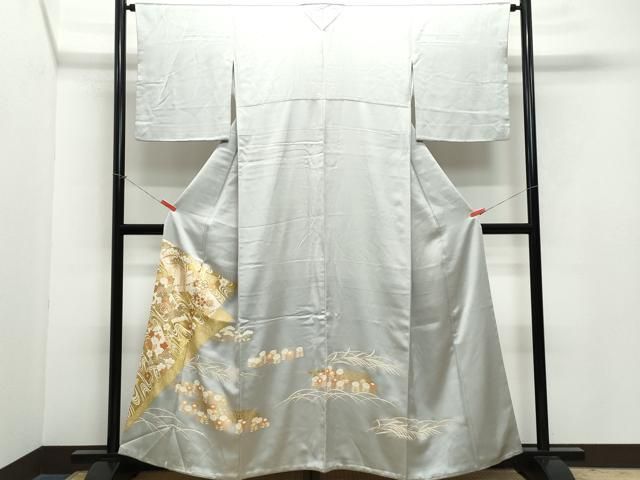 平和屋着物●豪華色留袖　駒刺繍　花筏文　金彩　正絹　逸品　CAAZ0992vf 平和屋着物○豪華色留袖 駒刺繍 花筏文 金彩 正絹 逸品 CAAZ0992vf