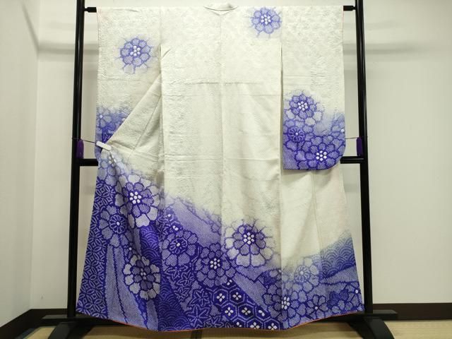 平和屋着物 豪華振袖 総絞り 熨斗舞花文 暈し染め 正絹 gh