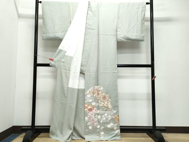 平和屋着物○豪華色留袖 駒刺繍 地紙鳳凰草花文 金彩 正絹 逸品