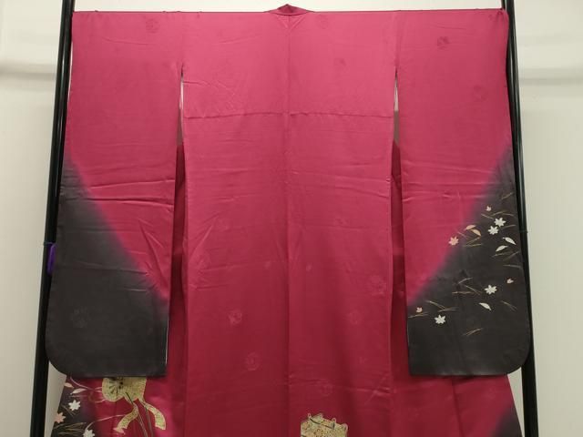 平和屋着物 豪華振袖 御所車吹き寄せ文 暈し染め 金銀彩 正絹 gh