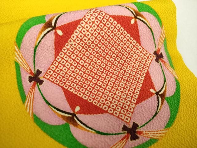  平和屋着物 九寸名古屋帯 型染 鹿の子丸文 鬼しぼ縮緬 正絹 ps 名古屋帯 帯