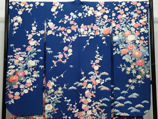 平和屋着物 十日町友禅作家 岡村蒼風 振袖 花籠文 正絹 vf