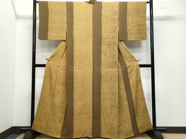 平和屋着物 上質な小紋 杢目絞り 霞文 正絹 vf