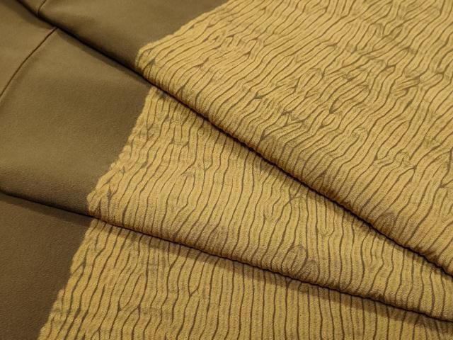 平和屋着物 上質な小紋 杢目絞り 霞文 正絹 vf