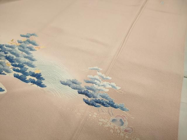 平和屋着物○本加賀友禅作家 大村洋子 色留袖 千鳥 浜松文 正絹 逸品