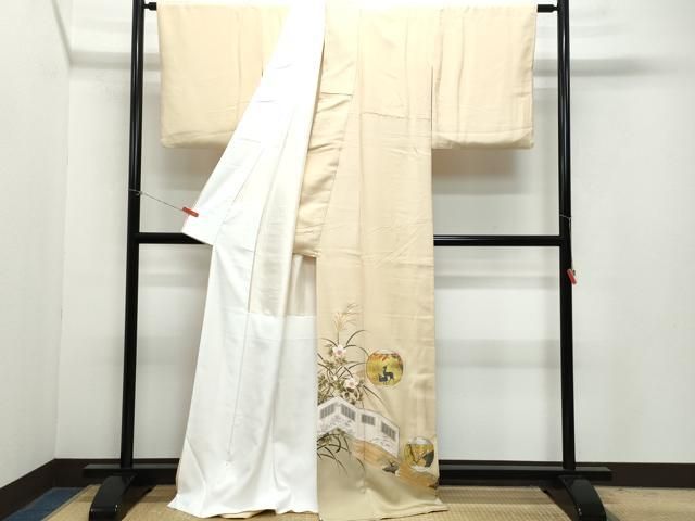 平和屋着物 豪華色留袖 作家物 駒刺繍 屏風鹿草花文 金彩 正絹 vf