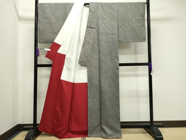 大変加工の良い総絞り小紋 黒地