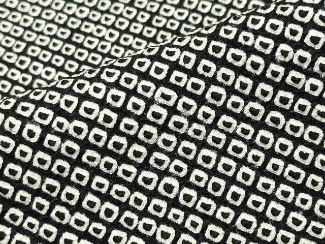 大変加工の良い総絞り小紋 黒地