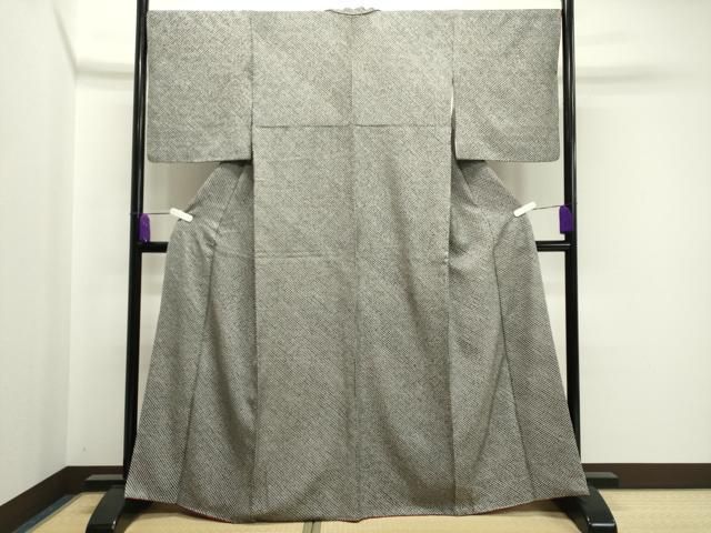 平和屋着物 大変加工の良い総絞り小紋 黒地 正絹 gh