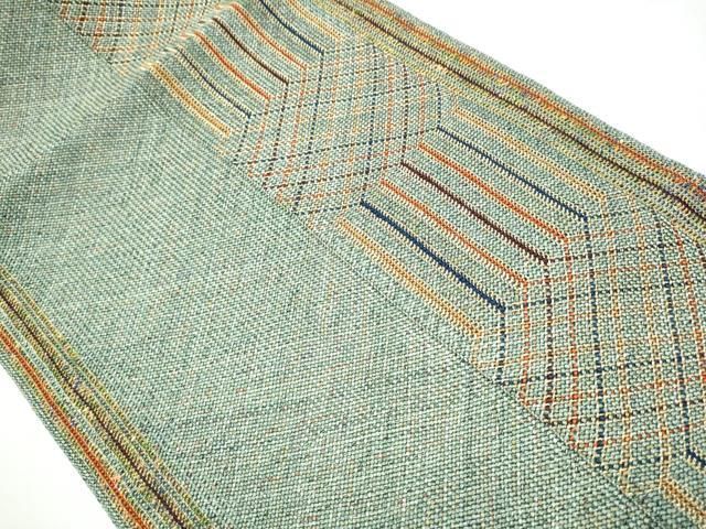 平和屋着物 八寸名古屋帯 組織 吉祥文 金糸 正絹 hy