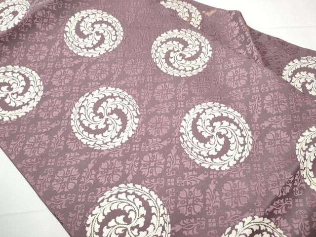 平和屋着物 俵屋 人間国宝 喜多川平朗 有職織物 九寸開き名古屋帯 唐織 唐草丸文 正絹 hy