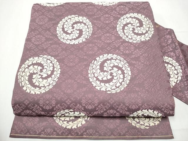 平和屋着物 俵屋 人間国宝 喜多川平朗 有職織物 九寸開き名古屋帯 唐織 唐草丸文 正絹 hy