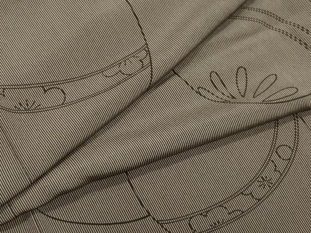 平和屋着物 上質な小紋 毬 万筋 涅色 白橡色 正絹 vf