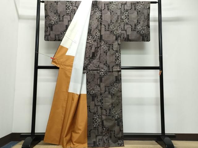 平和屋着物○本場大島紬 7マルキ 吉祥花文 正絹 逸品 CAAZ1099vf