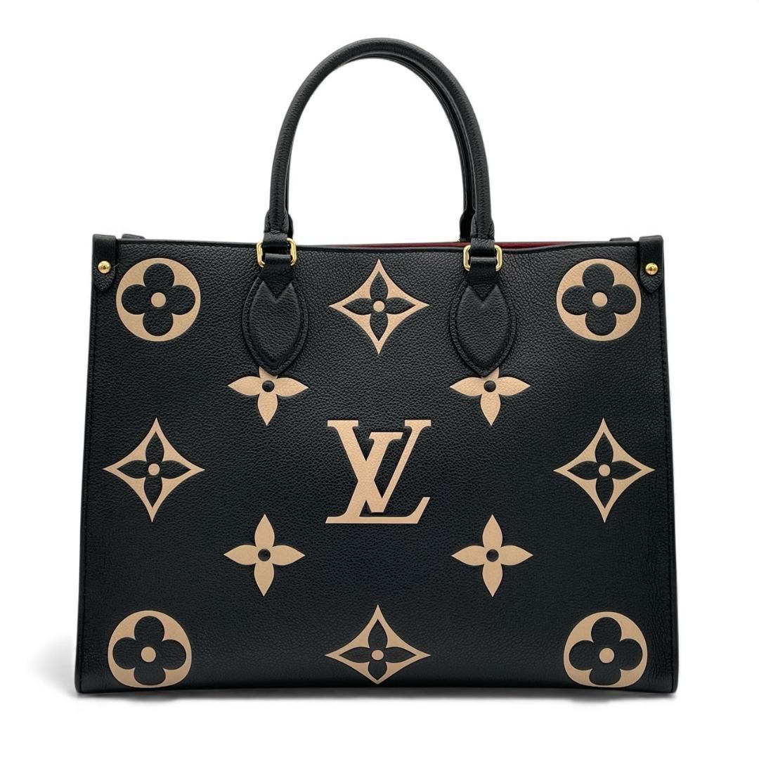ルイヴィトン Louis Vuitton モノグラム アンプラント バイ ブラック×ベージュ オンザゴーMM 2wayハンドバッグ トートバッグ レディース レザー