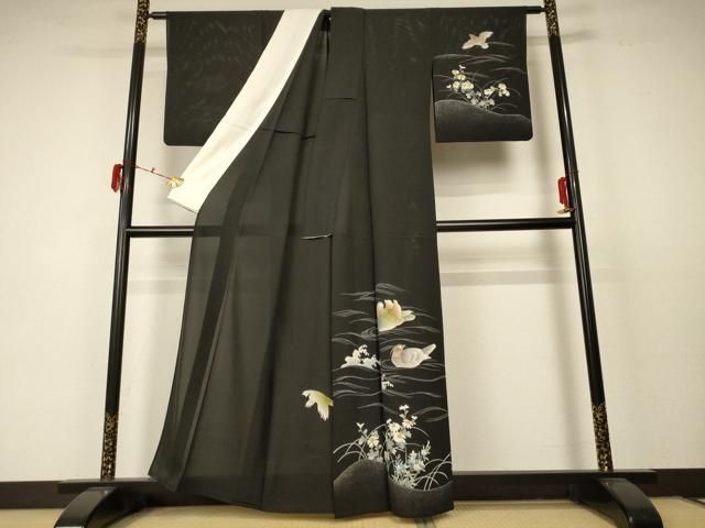 平和屋着物 夏物 訪問着 絽 流水花鳥文 正絹 jd