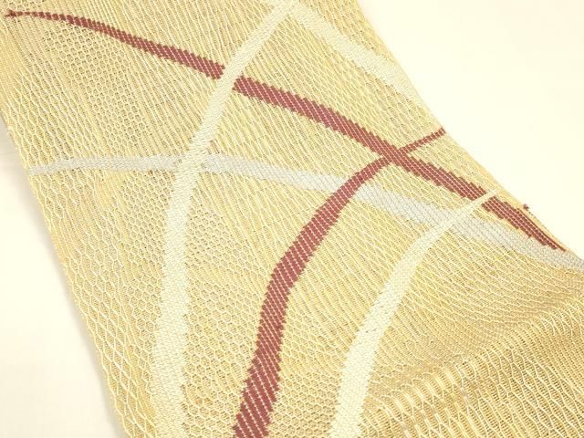 平和屋着物 夏物 九寸名古屋帯 草葉文 正絹 cm