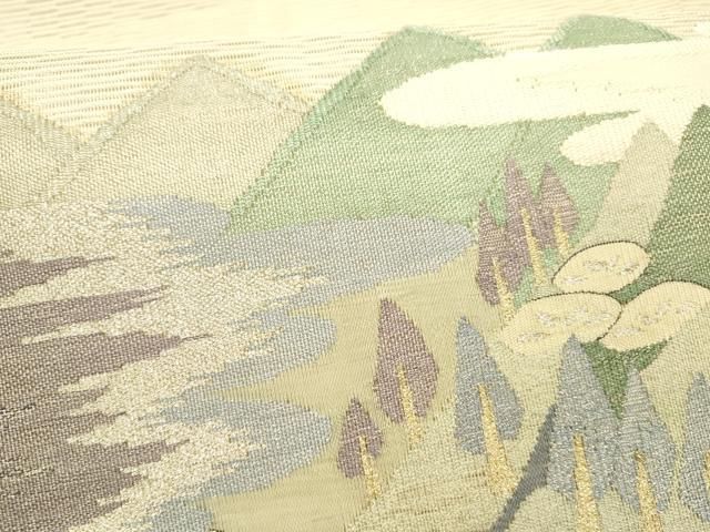  平和屋着物 夏物 八寸名古屋帯 絽綴れ 風景文 金銀糸 正絹 cm 名古屋帯 帯
