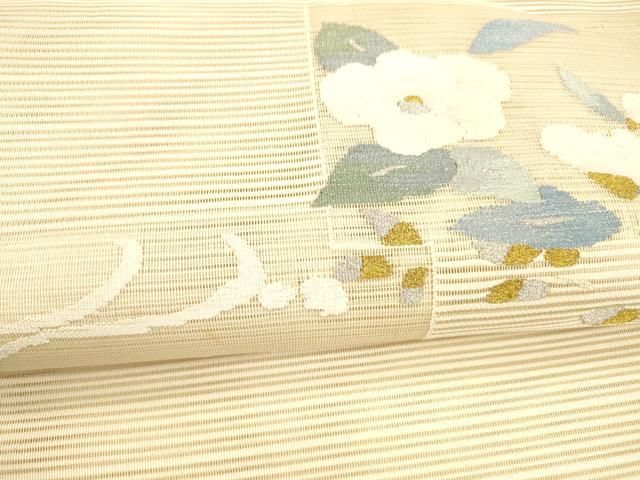  平和屋着物 夏物 八寸名古屋帯 絽綴れ 流水枝花文 金銀糸 正絹 cm 名古屋帯 帯