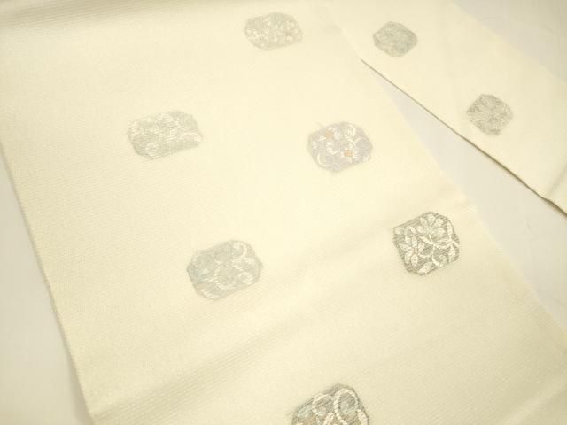 平和屋着物 夏物 九寸名古屋帯 唐織 花唐草文 金銀糸 正絹 cm