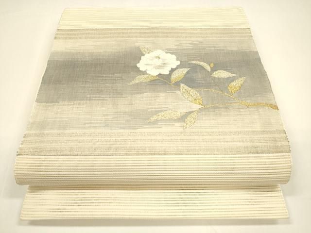 平和屋着物 夏物 八寸名古屋帯 絽綴れ 枝花文 金銀糸 正絹 cm