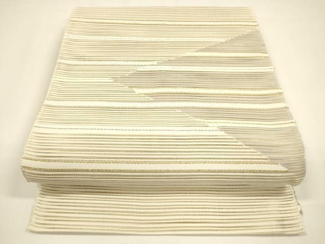 平和屋着物 夏物 八寸名古屋帯 絽綴れ 横段文 金銀糸 正絹 cm