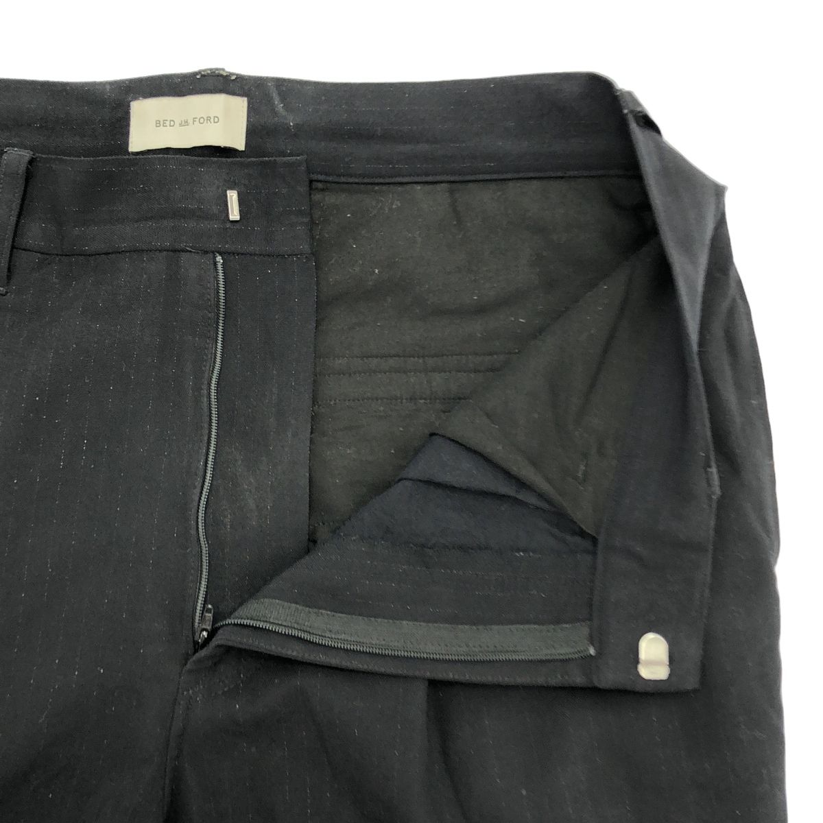 BED J.W. FORD ベッドフォード 24SS ラメストライプフレアスラックス  