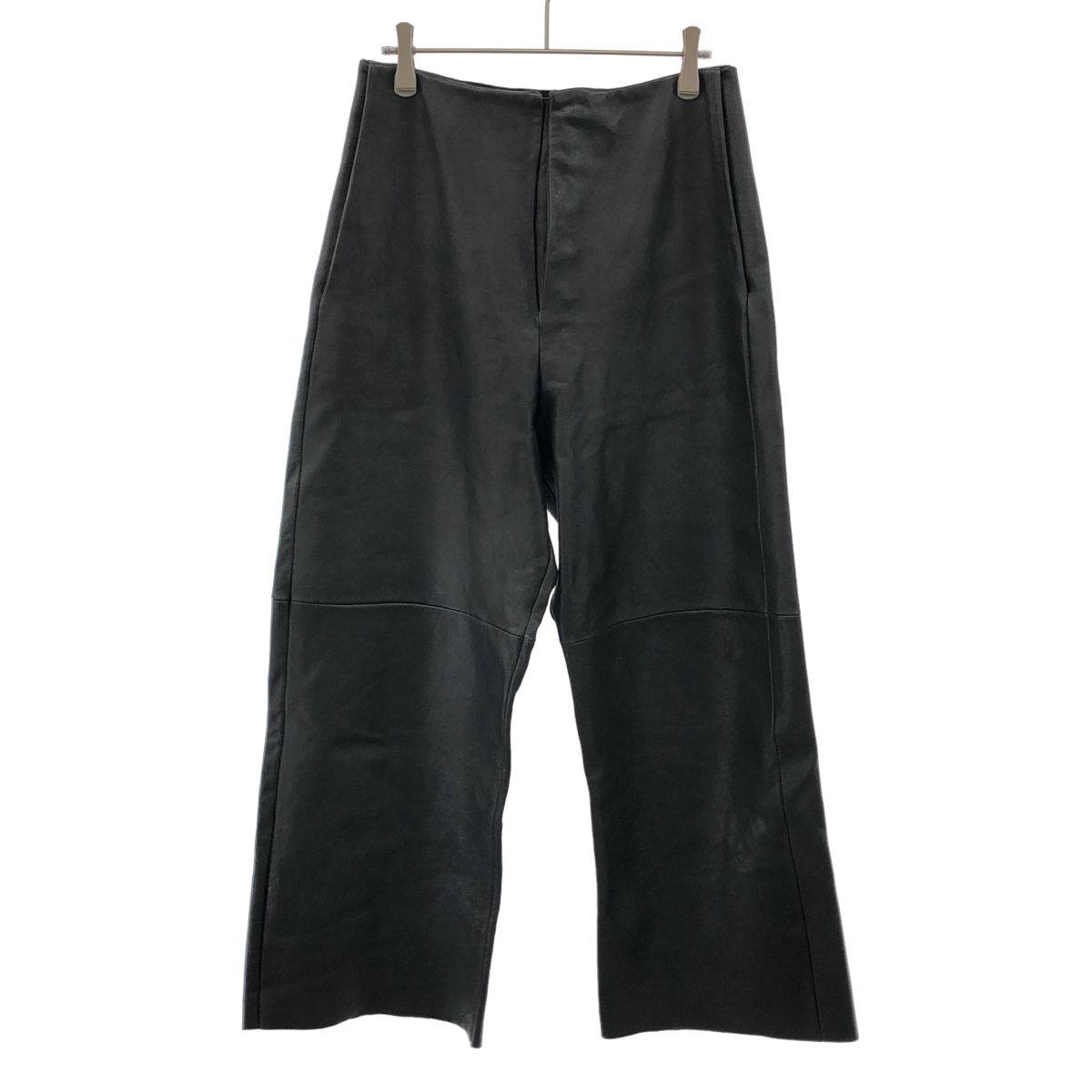 GABRIELA COLL GARMENTS ガブリエラ コール ガーメンツ 23AW NO.249 LEATHER FULL TROUSERS カーフスキンレザーパンツ ブラック 1