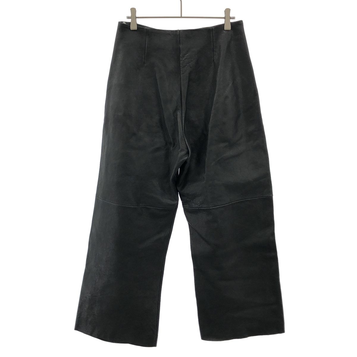 GABRIELA COLL GARMENTS ガブリエラ コール ガーメンツ 23AW NO.249 LEATHER FULL TROUSERS カーフスキンレザーパンツ ブラック 1