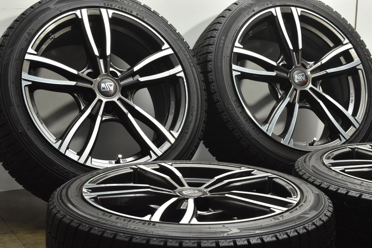 バリ溝 MSW 73 18 in 8 J 28 PCD 112 ダンロップ ウィンターマックス WM 02 225 45 R BMW 3シリーズ スタッドレス 交換用