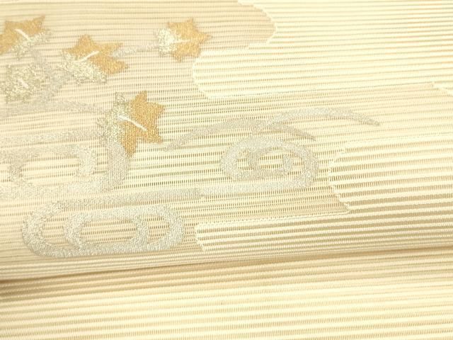  平和屋着物 夏物 八寸名古屋帯 絽綴れ 流水枝葉文 金銀糸 正絹 cm 名古屋帯 帯