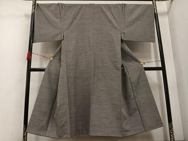 平和屋着物 男性 本場結城玉紬 アンサンブル 色無地 利休白茶色 結織苑 キングサイズ 反端付き 正絹 AABC8064ph