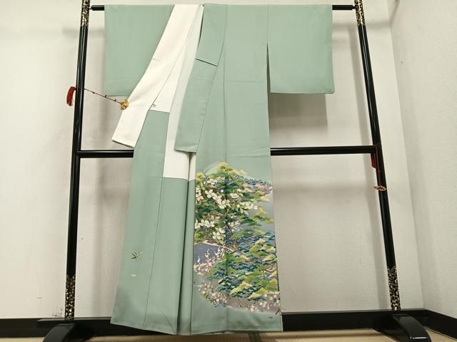 平和屋着物●本加賀友禅作家　奥田勝将　色留袖　松竹梅　暈し染め　色紙付き　正絹　逸品　AABC8066ph 平和屋着物○本加賀友禅作家 奥田勝将 色留袖 松竹梅 暈し
