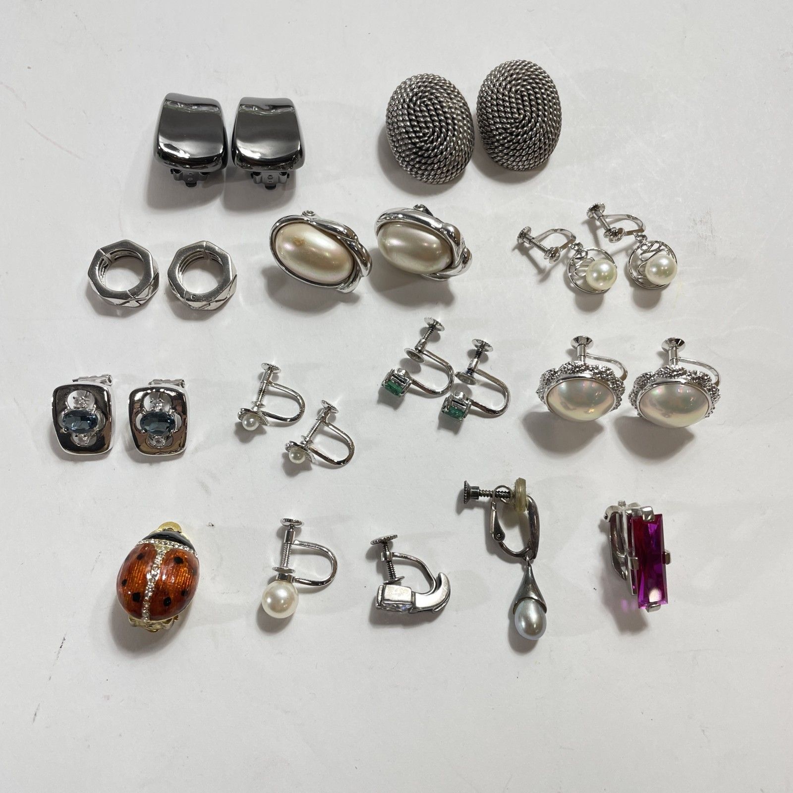 シルバー シルバーイヤリング アソート 9点 片耳のみ 5点 イヤリング 総重量約89g 現状品 0.08kg