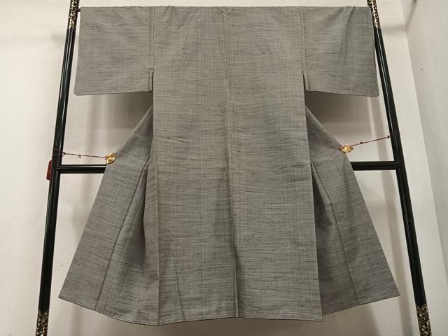 平和屋着物 男性 結城紬 アンサンブル 手織り 色無地 利休白茶色 保証書付き 正絹 AABC8068ph