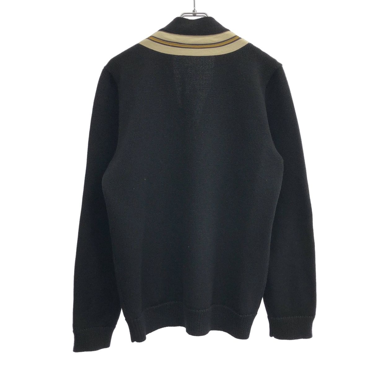 GUCCI グッチ 18 SS WOOL PLAIN BEEワッペン装飾ウールニットカーディガン 456883 X 5 H 38 ブラック S