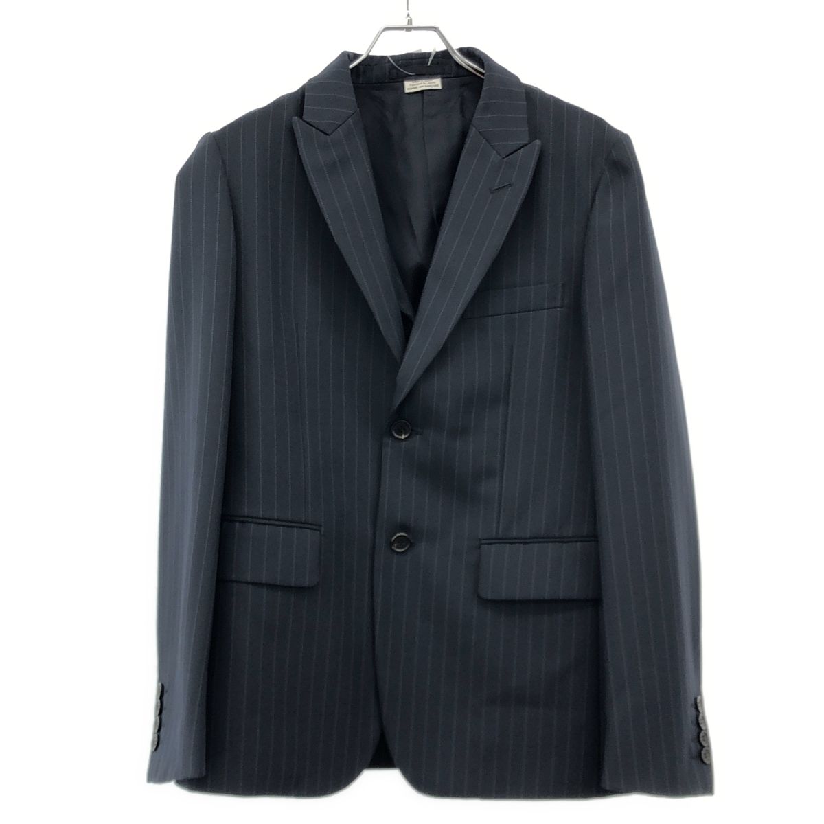 COMME des GARCONS HOMME DEUX コムデギャルソンオムドゥ 17SS ジレドッキングピンストライプセットアップスーツ DS-J022 DS-P021 ネイビー S