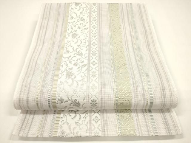 平和屋着物 夏物 八寸名古屋帯 花唐草間道 cm