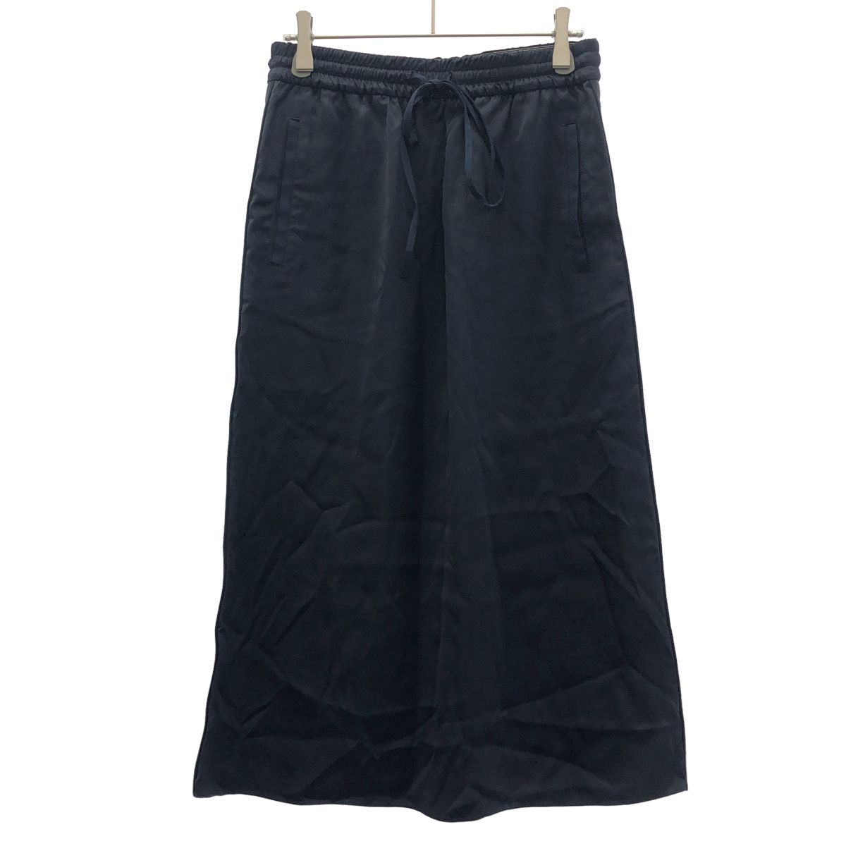 LOEWE ロエベ レーヨンサテンイージースカート ネイビー S