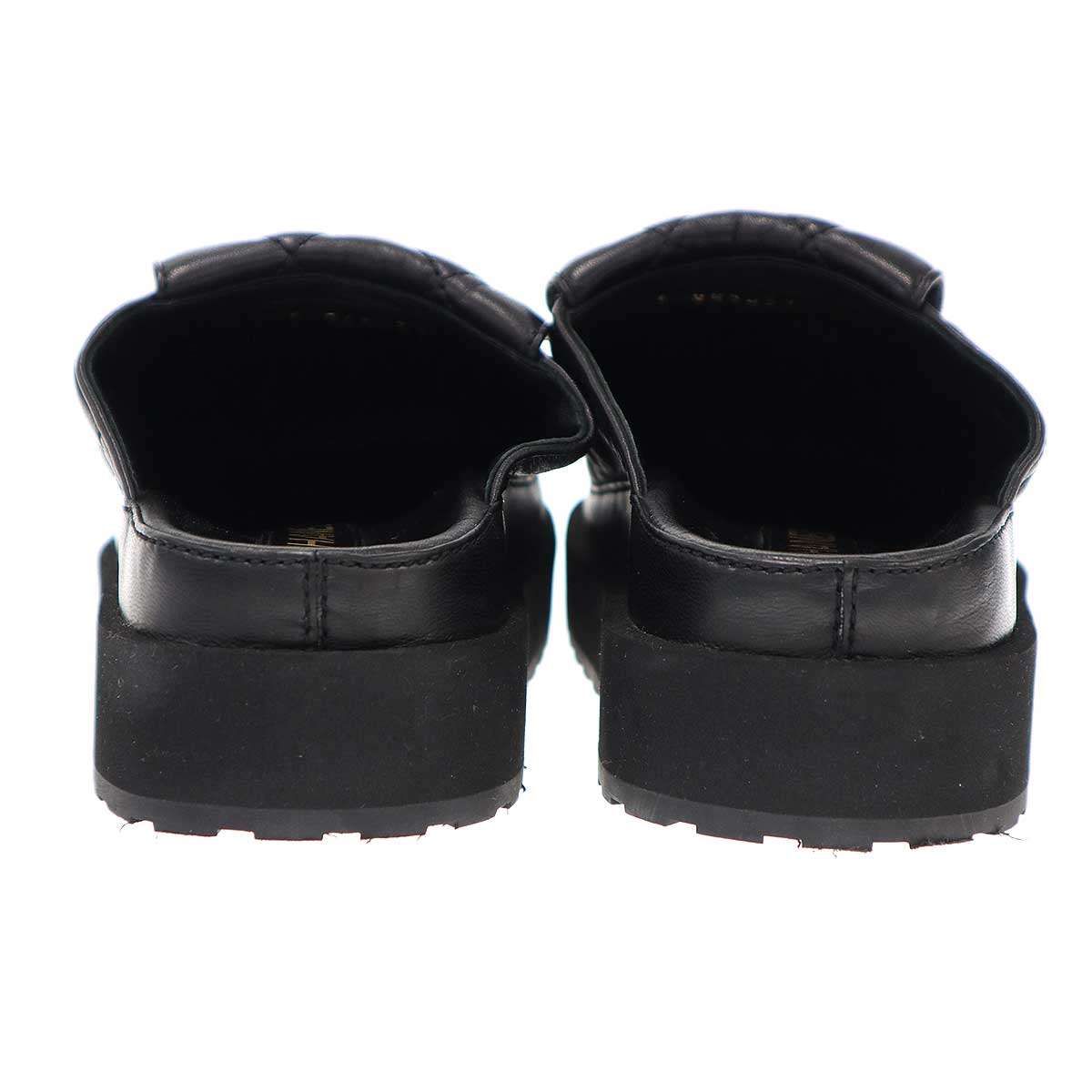 CHANEL シャネル CCターンロック マトラッセ レザーミュール シューズ