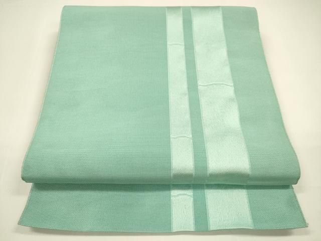 平和屋着物 夏物 本場筑前博多織 八寸名古屋帯 竹間道 青竹色 正絹 cm