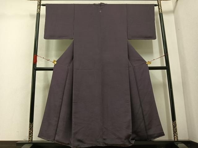 平和屋着物 上質な色無地 芝地紋 濃色 正絹 ph