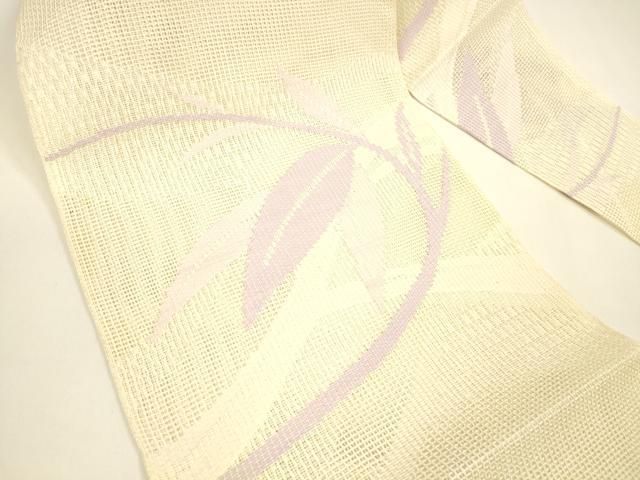 平和屋着物 夏物 八寸名古屋帯 枝葉文 正絹 cm