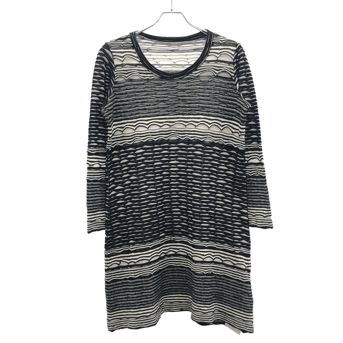 HaaT ISSEY MIYAKE ハートイッセイミヤケ 3Dチュニックニットワンピース HA51JT277 ブラック ホワイト 2