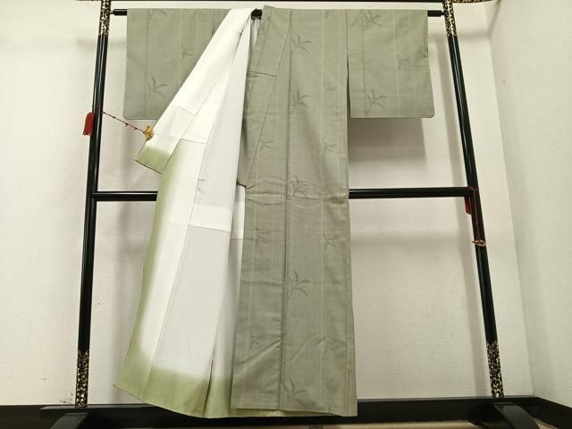 平和屋着物○本場結城紬 重要無形文化財 100亀甲 飛び亀甲 草木文 証紙