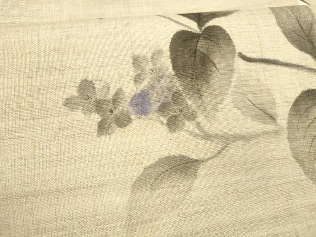  平和屋着物 夏物 九寸名古屋帯 手描き 紫陽花 アジサイ 麻 cm 名古屋帯 帯